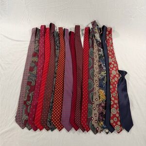 Lot of 15 Designer Neck Ties + 1 Clip On Hermes Dior Balmain Silk